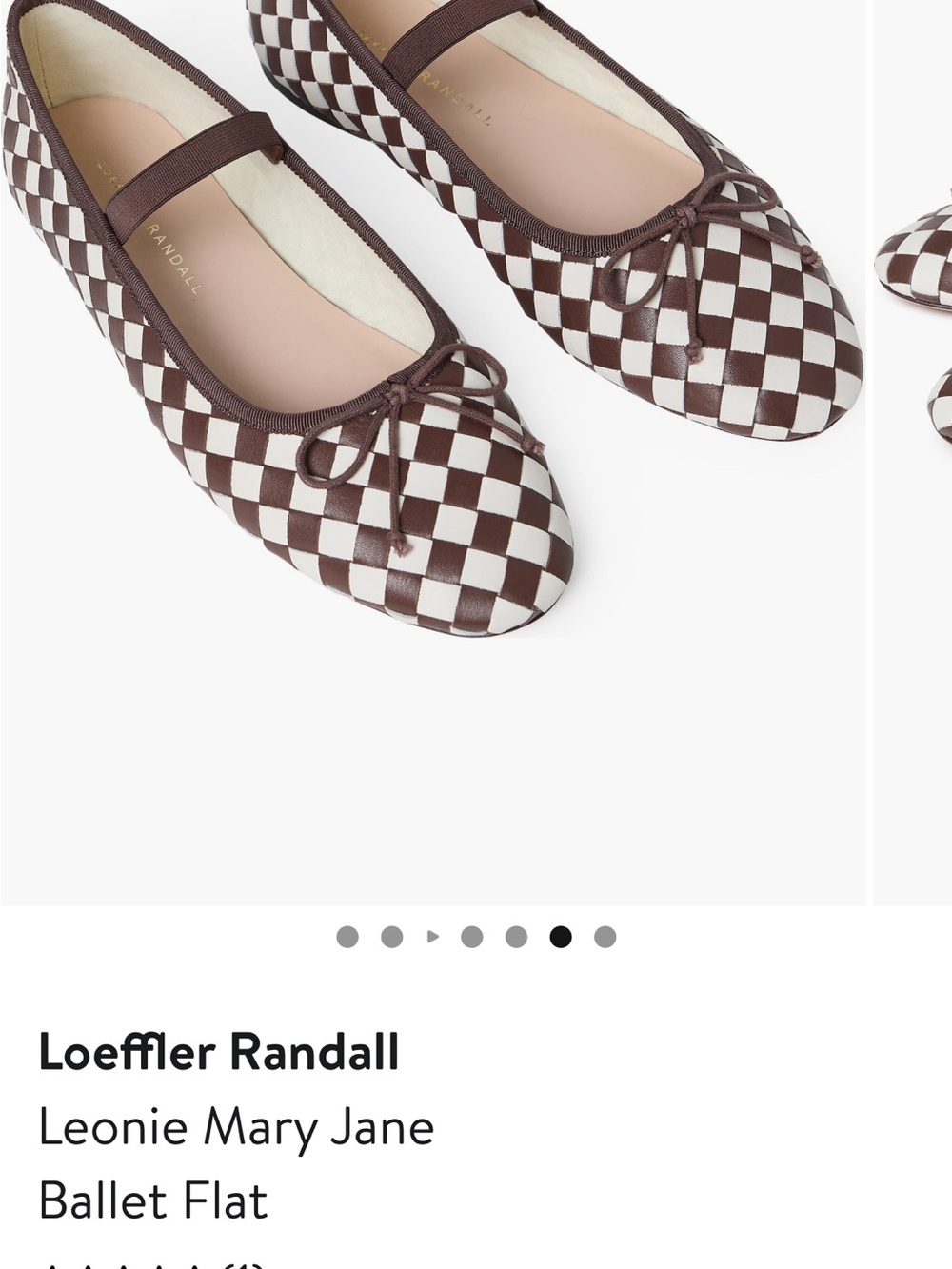 Women’s Leonie Mary Jane Brown & Cream Checker Ballet Flats with Bow - Picture 8 of 9